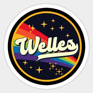 Welles // Rainbow In Space Vintage Style Sticker